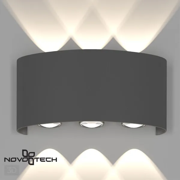 Ландшафтный настенный св-к IP54 LED 4000K 6W 85-265V CALLE темно-серый NOVOTECH — фото 4