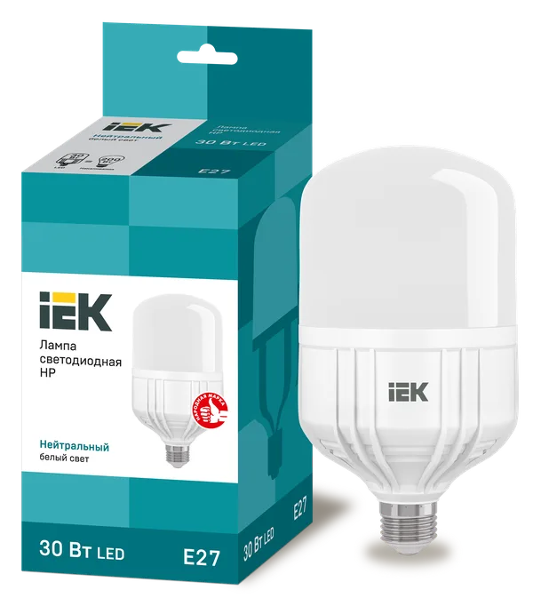 Лампа светодиодная HP 30Вт 230В 4000К E27 IEK
