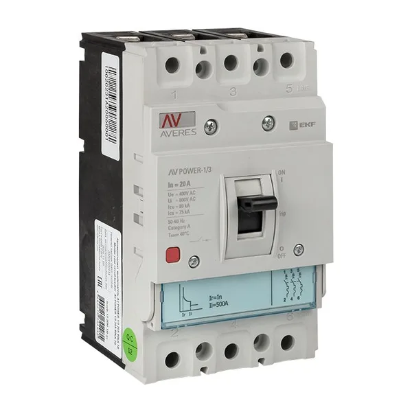 Выключатель автоматический AV POWER-1/3 20А 80кА TR AVERES EKF