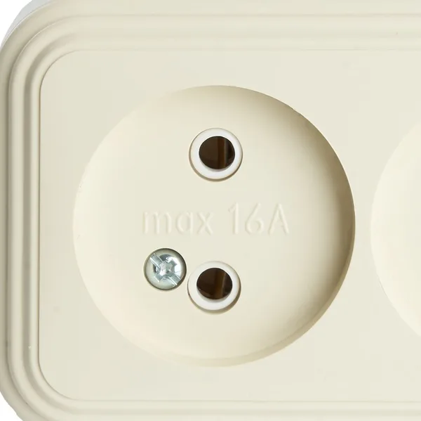 Розетка 2-местная б/з STEKKER, PST16-30-20 (RA 16-237-БЖ), пластик АВС, 250В, 16А, IP20, слоновая кость — фото 2