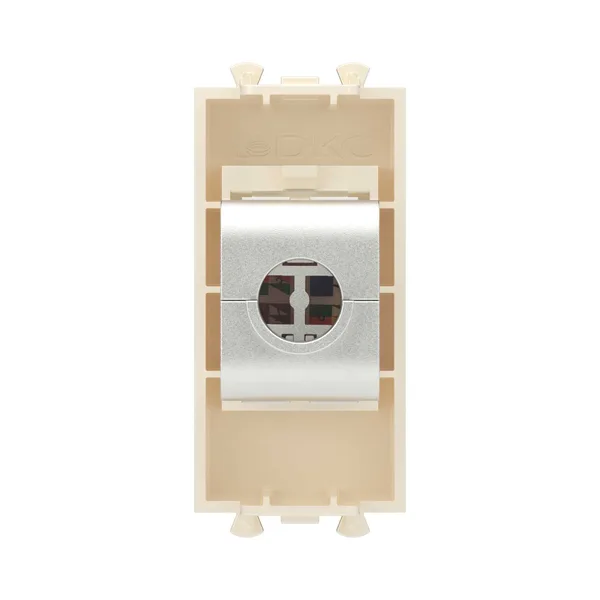 Компьютерная розетка RJ-45 без шторки модульная, кат.5е экранированная, "Avanti", "Ванильная дымка", 1 модуль DKC — фото 4