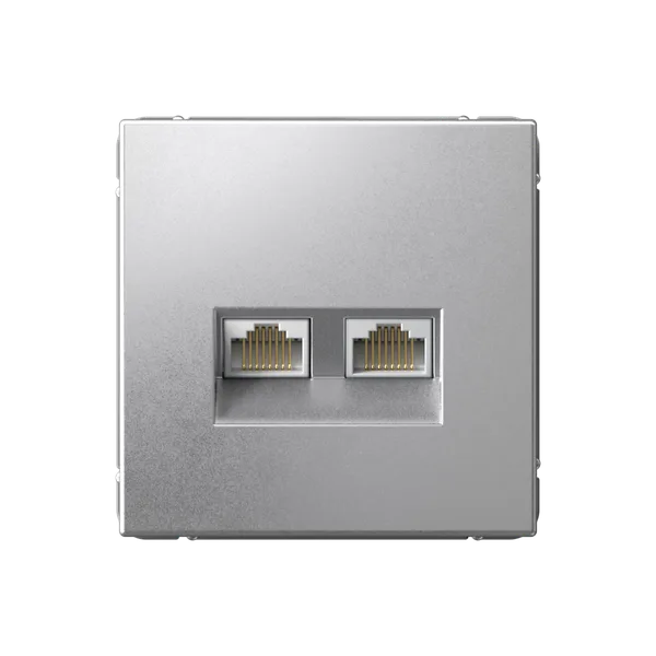 ARTGALLERY розетка двойная компьютерная RJ45+RJ45, кат.6А, механизм, АЛЮМИНИЙ Systeme Electric