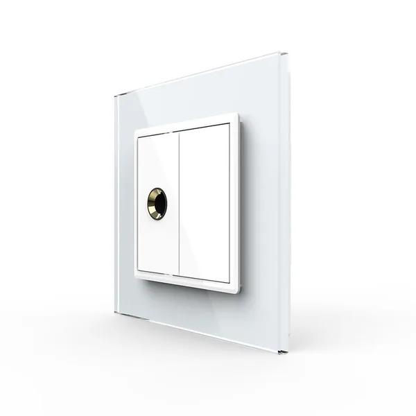Розетка микрофон TRS 6.3 JACK Белая Livolo