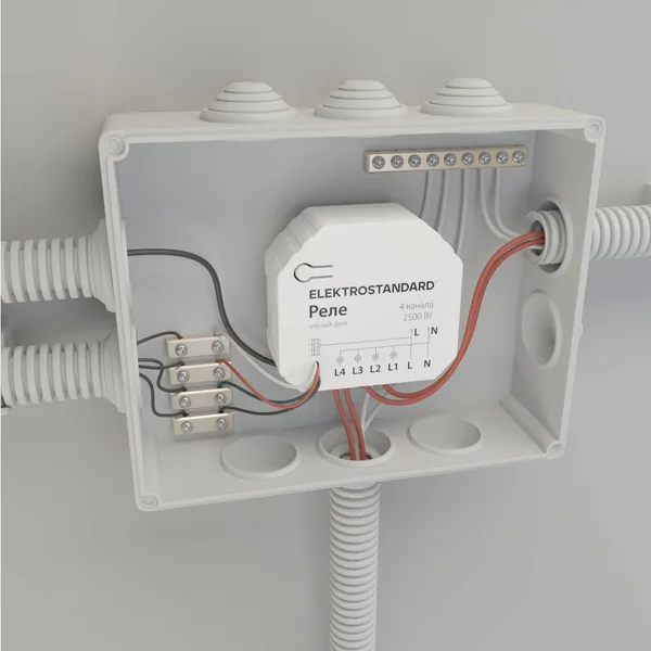 Умное четырехканальное реле 2500Вт белый IP20 (a059230) Elektrostandard — фото 7