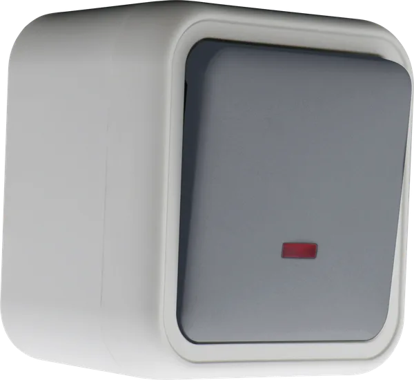 Donel W55 Выключатель звонкового типа 1-кл. накладной, с подсв., серый, IP55, серия (тип) DIP55 — фото 3