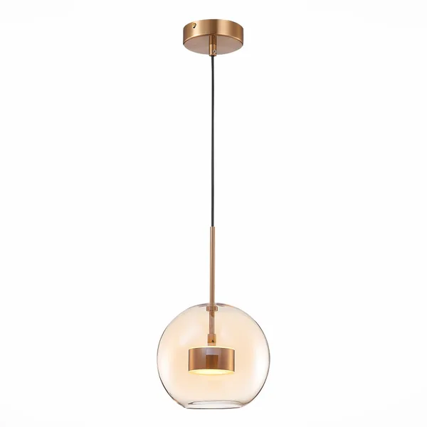 Светильник подвесной Латунь/Коньячный LED 1*7Вт 3000К SL1133.333.01 ST LUCE