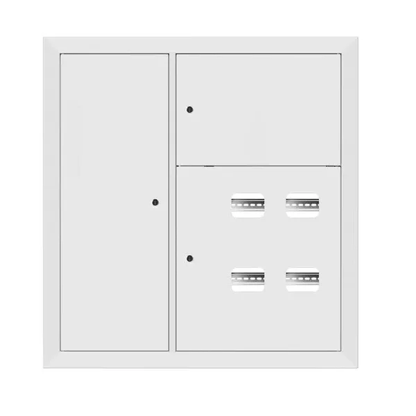 Щит этажный 4 кв, RAL9003 со слаботочным отсеком слева (1000х950х150) PROxima EKF