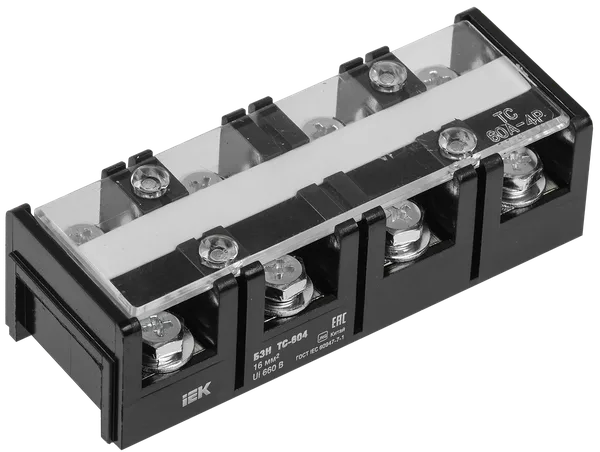 Блок зажимов наборный БЗН ТС-604 16мм2 60A 4 пары IEK