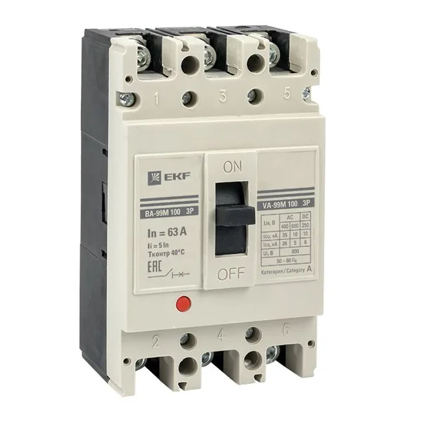 Выключатель автоматический ВА-99М 100/50А 4П 5In 35кА PROxima EKF