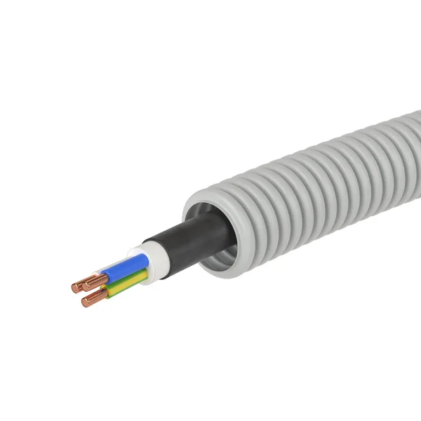 Труба ПВХ гибкая гофр. д.16мм, цвет серый, с кабелем ВВГнг(А)-LS 3х1,5мм² РЭК "ГОСТ+", 100м DKC — фото 4