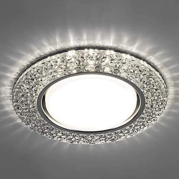 Св-к встр.с белой LED подсветкой Feron CD4032 потолочный GX53 без лампы, прозр., хром — фото 2