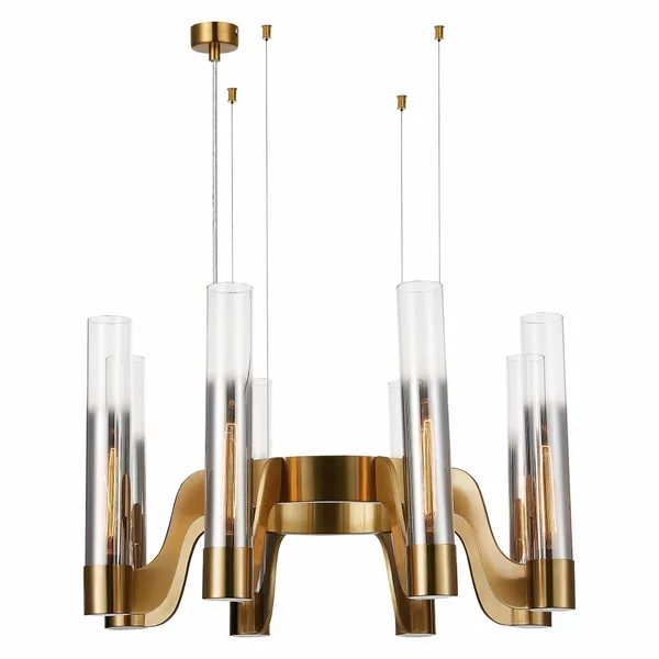 Люстра подвесная Латунь/Хром, Прозрачный E14 8*40Вт SL1235.303.08 ST LUCE