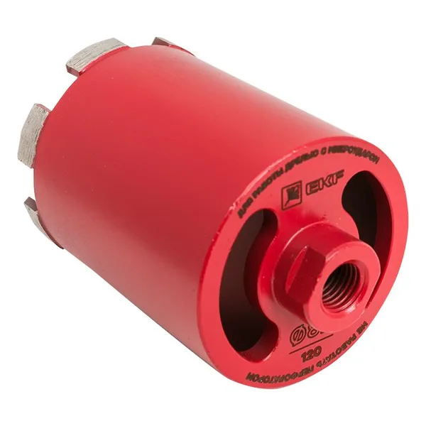 Коронка алмазная (верхнее пылеудаление) DCH-82/120MHS (120мм) Micro Hit Laser M16 Professional EKF — фото 4