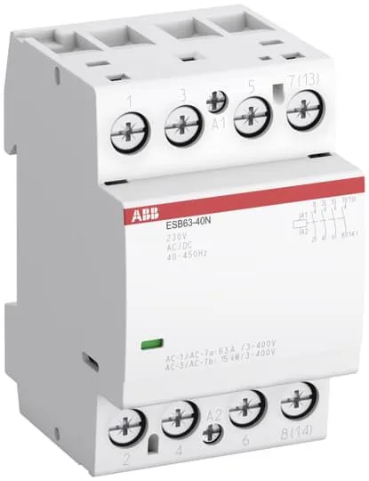 Контактор модульный ESB63-40N-06 модульный (63А АС-1, 4НО), катушка 230В AC/DC