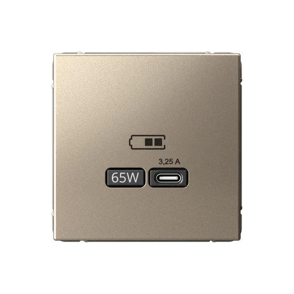 ARTGALLERY USB розетка тип-С 65Вт высокоскор.заряд. QC, PD, механизм, шампань Systeme Electric