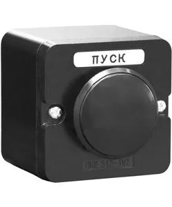 Пост управления ПКЕ 212-1 У3, 10А, 660В, 1 элемент, чёрный гриб, накладной, IP40 Электротехник