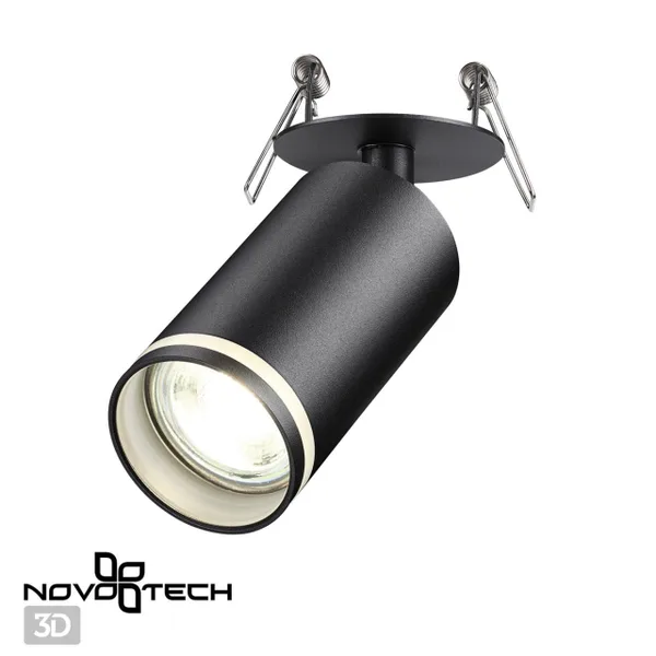 Светильник встр.IP20 GU10 9W 220V ULAR черный NOVOTECH — фото 3