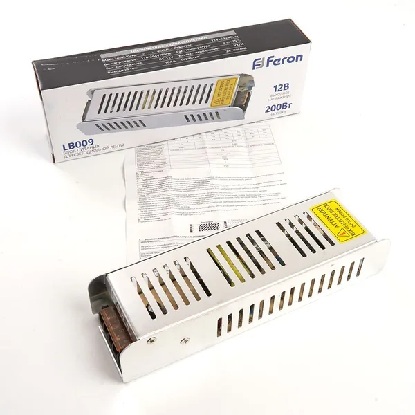 Блок питания для светодиодной ленты 200W 12V (драйвер), LB009 Feron — фото 5