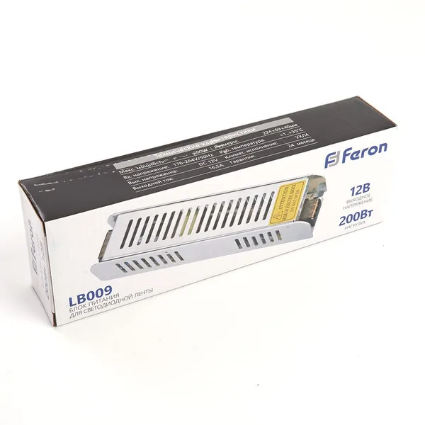 Блок питания для светодиодной ленты 200W 12V (драйвер), LB009 Feron — фото 4