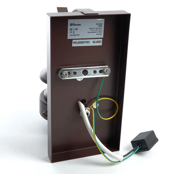 Светильник садово-парковый Feron PL540 на стену вниз 60W E27 230V, коричневый — фото 4