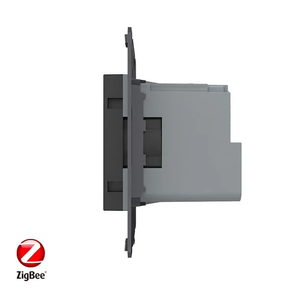 Розетка ZigBee (Wi-Fi) с з/з с защитными шторками 16A, цвет черный (механизм) Livolo — фото 3