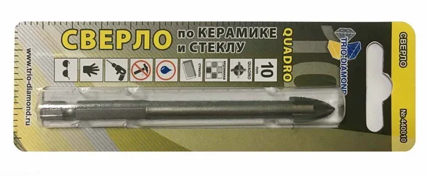 Сверло по керамике и стеклу квадро 10мм 440010 Trio-Diamond — фото 2