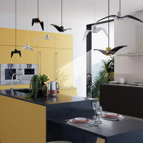 Подвес GU10 1*5W BIRDS чёрный/хром/стекло B ODEON LIGHT — фото 2