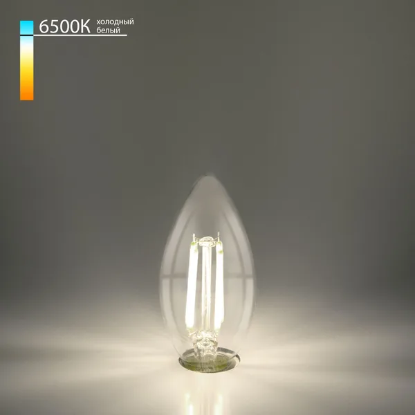 Филаментная светодиодная лампа Свеча (CW35 прозрачный) E14 9Вт 6500К (a056251) Elektrostandard