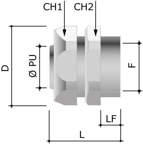 Муфта металлорукав-коробка DN 15, М16х1,5 внутренняя резьба DKC — фото 2