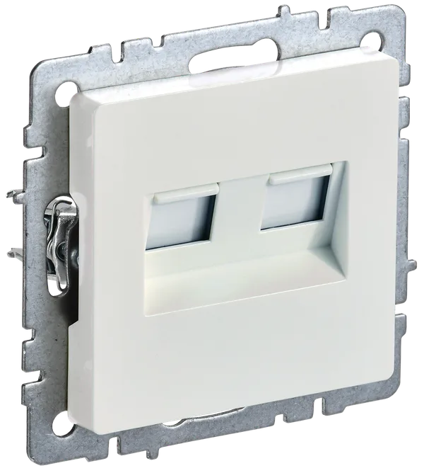 BRITE Розетка компьютерная двойная кат.5E RJ45 РК10-2-БрЖ жемчуг IEK
