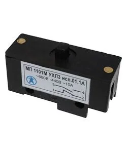 Микровыключатель МП 1101М УХЛ3 исп.01.1А, 2-х пол., 10А, 660В, 1з+1р, толкатель, базовый, винт Электротехник