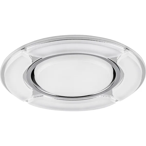 Св-к встр.с белой LED подсветкой Feron CD4039 потолочный GX53 без лампы, белый матовый, хром