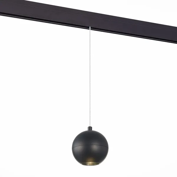 Магнитный трековый светильник подвесной Черный LED 1*12Вт 4000К 750Lm Ra>80 36° IP20 D100xH92 48В ST354.443.12 ST LUCE