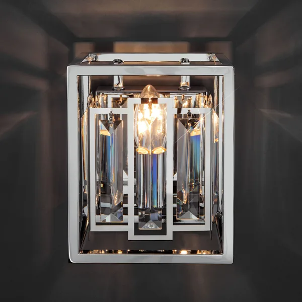 Настенный светильник с хрусталем 1*E14 60Вт хром IP20 Cella (312/1 хром) Bogate's Eurosvet — фото 2