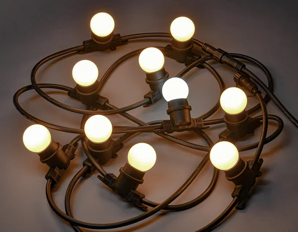 LIGHTING Гирлянда белт-лайт 5м 10 теплый белый цвет ламп IP65 черный шнур 3м 230В транзит IEK