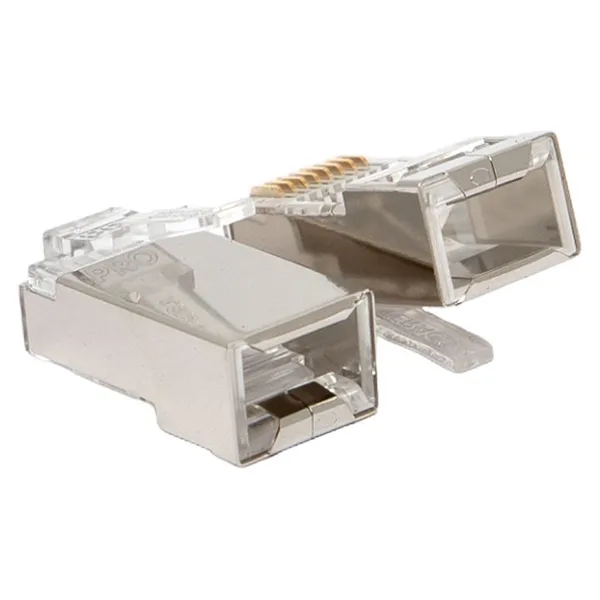 Коннектор RJ-45 TERACOM PRO экранированный 8P8C 30мкд Cat,6 (упак,20шт) EKF — фото 2