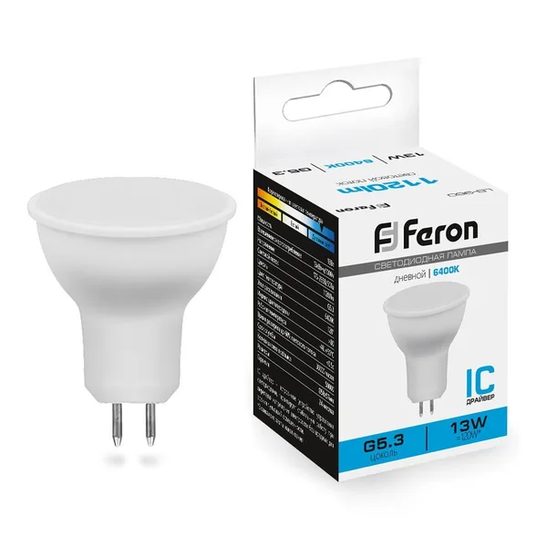 Лампа светодиодная Feron LB-960 MR16 G5.3 13W 6400K — фото 2