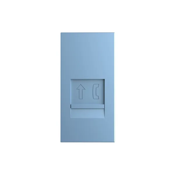Розетка телефонная RJ-11 кат. 3, цвет синий (механизм) Livolo — фото 2