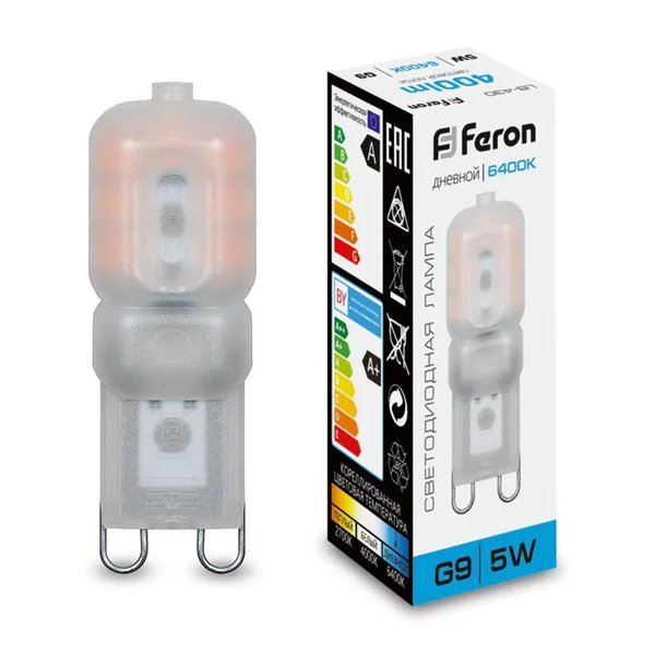 Лампа светодиодная Feron LB-430 G9 5W 6400K — фото 2