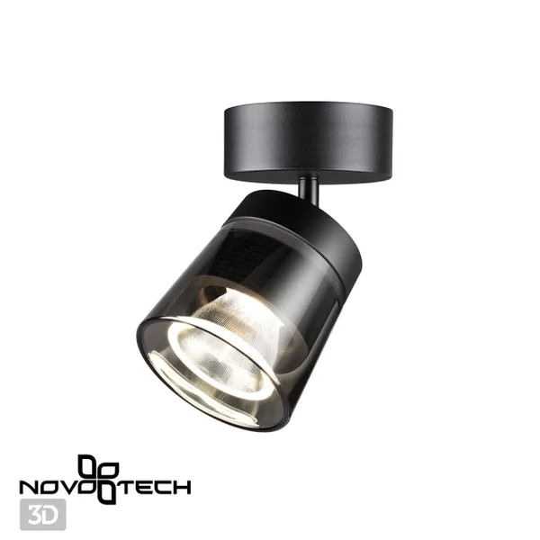 Св-к накл.св/д IP20 LED 4000K 20W 175-245V корпус черный/плафон дымчатый ARTIK NOVOTECH — фото 4