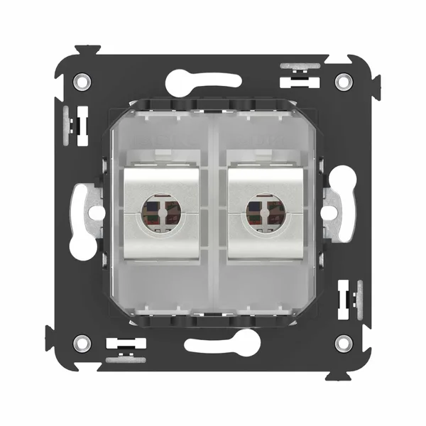 Компьютерная розетка RJ-45 без шторки в стену, кат.6 двойная экранированная, "Avanti", "Белое облако" DKC — фото 4