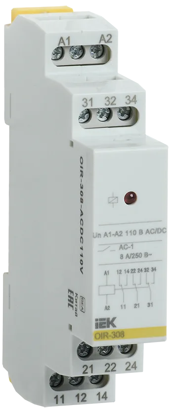 Реле промежуточное модульное OIR 3 контакта 8А 110В AC/DC IEK