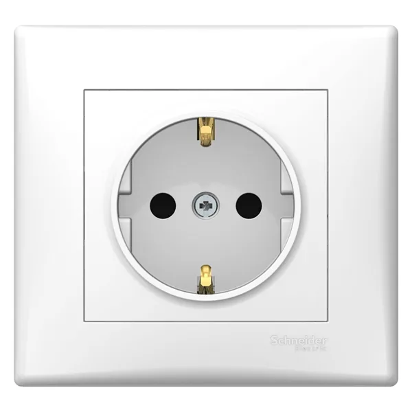 Sedna Розетка СУ 1-м. с з/з, со шторками в сборе 16А Белый IP20 Schneider Electric Systeme Electric (Schneider Electric)