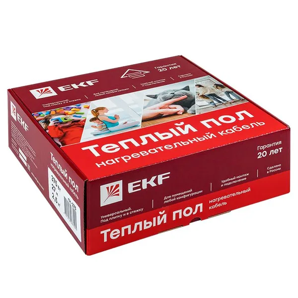Теплый пол (нагревательный кабель) 375Вт 27 м 2,5 м2 EKF — фото 3