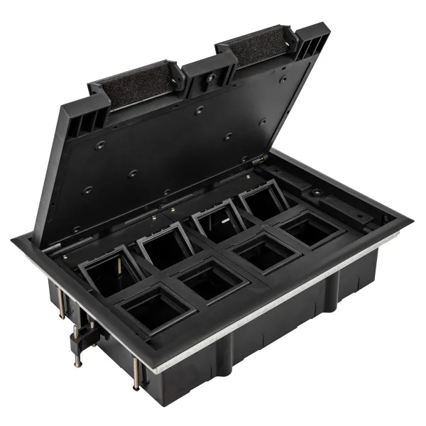 Donel Лючок в пол 16 мод. (8 мод. 45х45 мм.), крышка ABS +гальванизированная стальная вставка