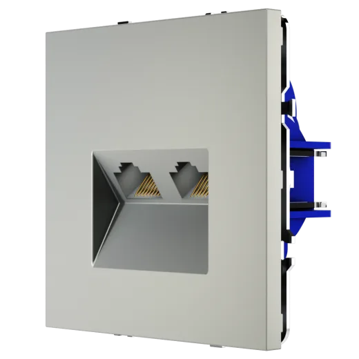 Розетка компьютерная встраиваемая Voltum S70 двойная RJ45+RJ45 КАТ.6, (сталь) — фото 23