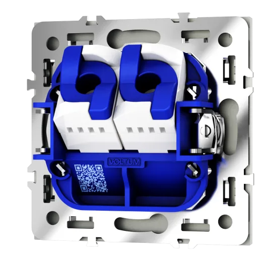 Розетка компьютерная встраиваемая Voltum S70 двойная RJ45+RJ45 КАТ.6, (сталь) — фото 13