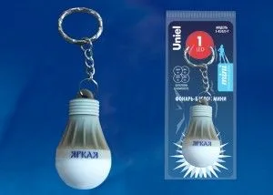 Фонарь-брелок 1св/д 0.5W, пластик/серый, кольцо(4xLR41 в компл) S-KL023-T Uniel — фото 2