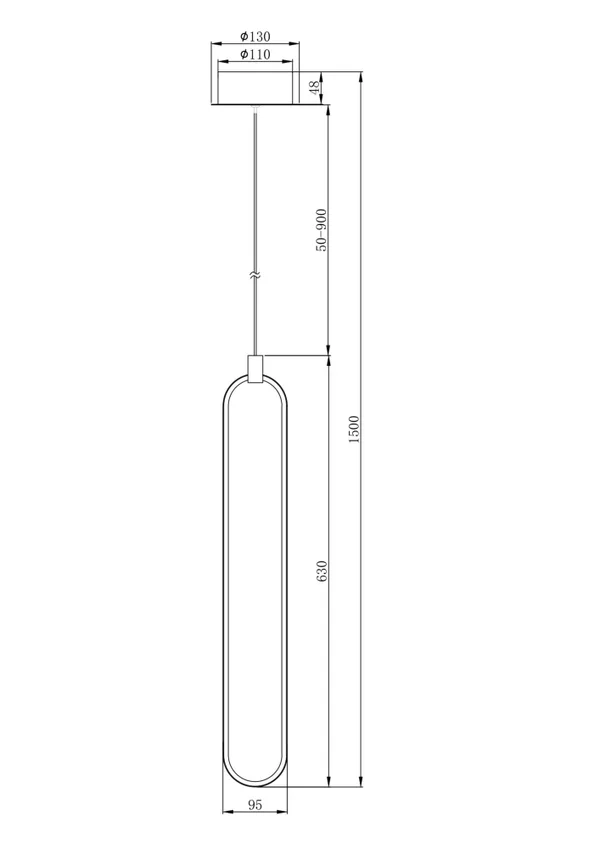Подвесной светильник 17Вт 3000K Никель IP20 Chain MOD017PL-L13N Maytoni — фото 5