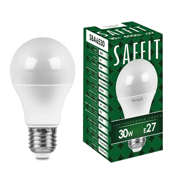 Лампа светодиодная SAFFIT SBA6530 Шар E27 30W 4000K Feron